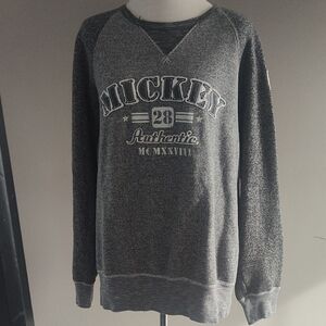Disneyland Authentic Men's Mickey Mouse Soft Gray Crewneck Sweatshirt
